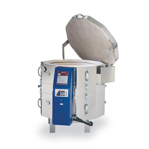 Tucker's Cone Art 2322D Kiln: 5.83 cu ft, 23.5" wide x 22.5" deep, double wall construction, Kanthal A-1 elements, 208/240V, 60A, new lid lifter, sectional design. Amaranth Stoneware Canada.