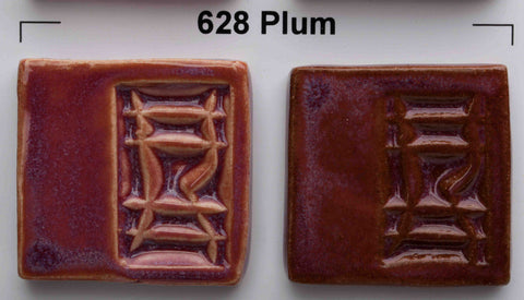 Glossy Opulence Glazes mimic gas-fired effects in C/6 electric kilns, with flowing secondary colors. Amaranth Stoneware Canada.