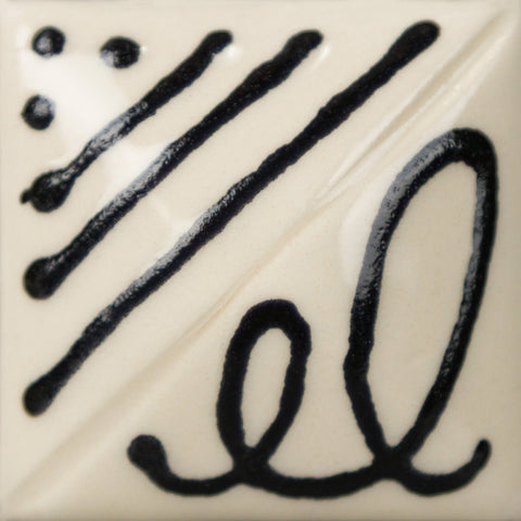 Designer Liner is clay-based and pigmented, perfect for fine detail with lines, dots, and letters. Amaranth Stoneware Canada.