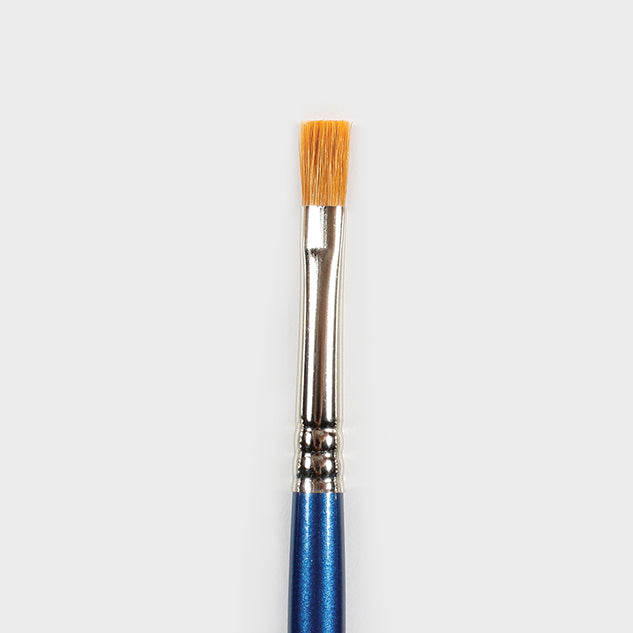Long tapered bristles offer controlled glaze application and detailing. Durable Taklon and natural hairs, lacquered birch handle, brass ferrule. Amaranth Stoneware Canada.