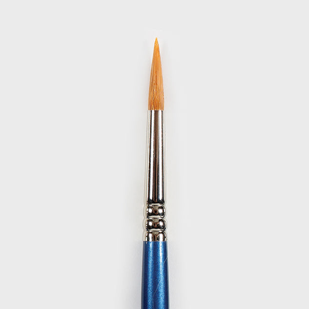 Perfect Touch brushes feature long tapered bristles for controlled glaze application and detailing. Durable Taklon, birch handle, brass ferrule. Amaranth Stoneware Canada.