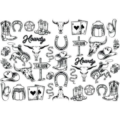 Cowboy Western - Underglaze Transfer