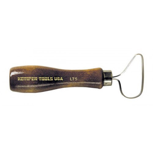Kemper LT5 Loop Tool with angled 3/4" head for controlled clay removal. Heavy stainless steel and hardwood handle, 5" long. Amaranth Stoneware Canada.