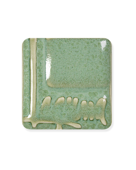 Pale green glaze. Translucent Cream is the base glaze for the Mystic glaze series.