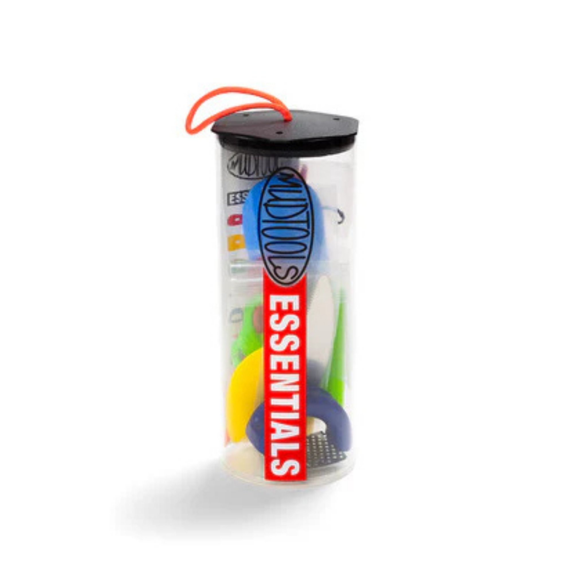 Mudtools Essentials Kit includes everything a new potter needs: polymer ribs, Mudshark, cut-off wire, scraper rib, shredder, trim tool, and Blue Workhorse Mudsponge. Amaranth Stoneware Canada.