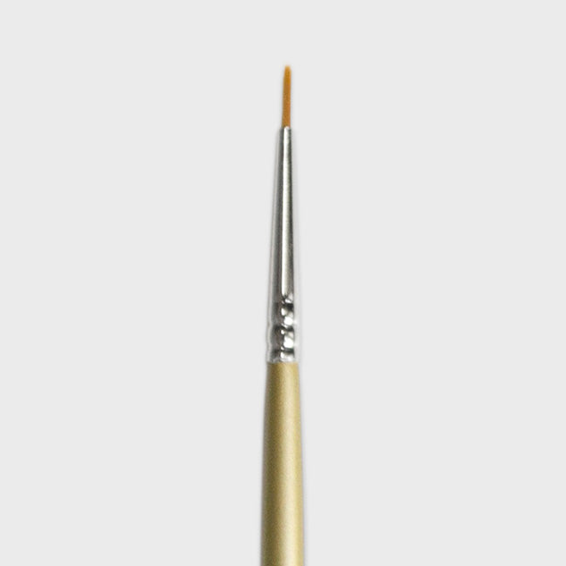 Mayco Overglaze brushes feature gold handles to prevent cross-contamination of gold and silver overglazes. Durable Taklon, birch handle, brass ferrule. Amaranth Stoneware Canada.