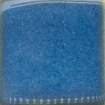 Electric blue glaze, slightly translucent with a mottled look over black. Amaranth Stoneware Canada.