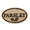Garden Markers: white stoneware, 3.5"x2.25", weatherproof, rustproof hanger included. Unique leaf design. Handcrafted in Kingston, Ontario at Amaranth Stoneware.