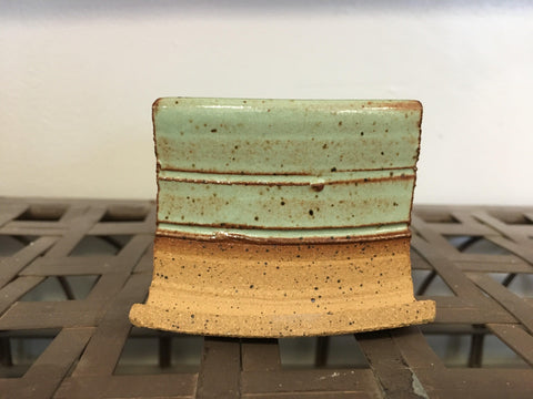 Pistachio Shino on Speckled Buff Clay.
A mint green Shino glaze that breaks to brown where thinner. One of our most popular glazes! Amaranth Stoneware Canada.