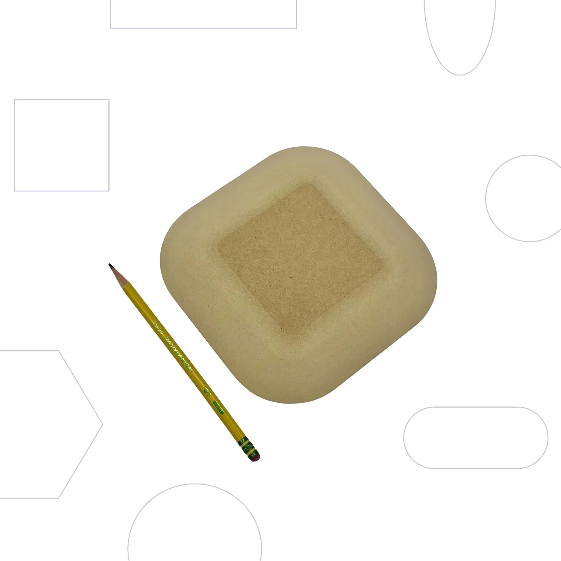 Square forms with a rounded 2" edge, available in sizes: 7x7, 9x9, and 11x11. Amaranth Stoneware Canada.
