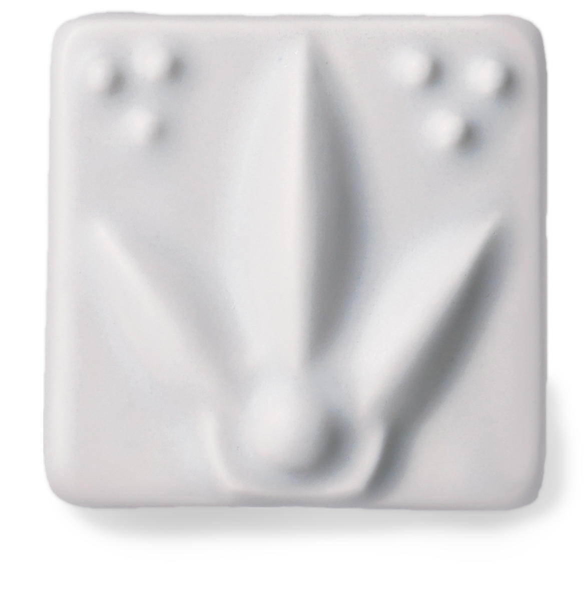 Satin Matte Marble glaze, a semi-opaque pale gray with a hint of color, breaks over texture with a classic look. Amaranth Stoneware Canada.