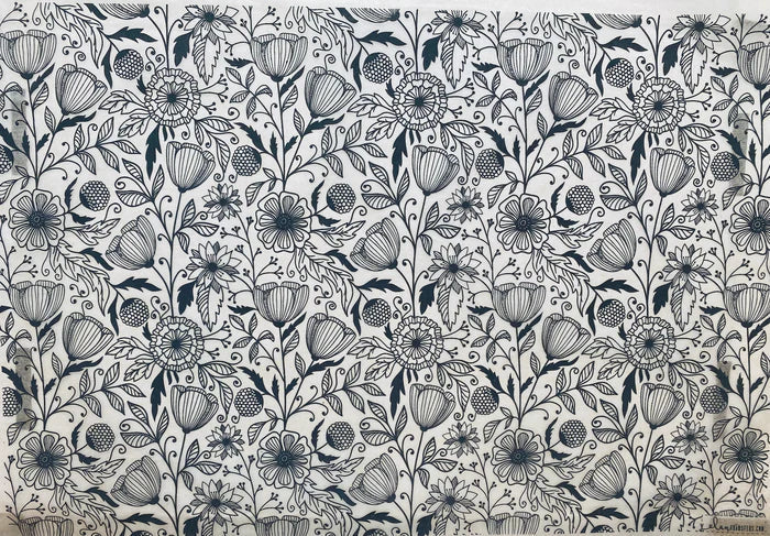 Flower Doodle - Underglaze Transfer Sheet by Elan Pottery