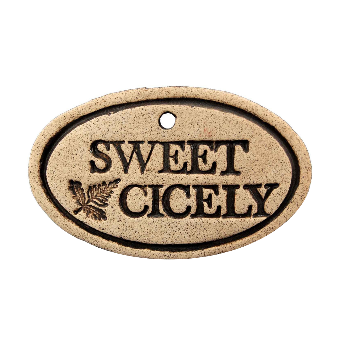 Garden Markers: white stoneware, 3.5"x2.25", weatherproof, rustproof hanger included. Unique leaf design. Handcrafted in Kingston, Ontario at Amaranth Stoneware.