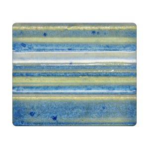 Spectrum 1115 Textured Moonscape glaze, a cone 4/6 glossy texture, features oceanic blues and greens, brighter on white clay. Amaranth Stoneware Canada.