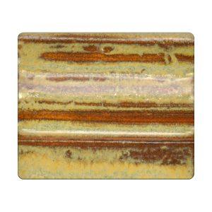 Spectrum’s 1154 Textured Iron glaze at cone 4/6 produces a glossy reddish-yellow surface. Amaranth Stoneware Canada.