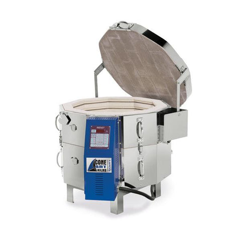 Tucker's Cone Art 2318D Kiln: 4.7 cu ft, double insulated, Kanthal A-1 elements, 208/240V, 50A, Bartlett 2-zone controller, 18