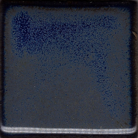 Antares glaze, deep blue with starry crystals and bronze tones. Amaranth Stoneware Canada.