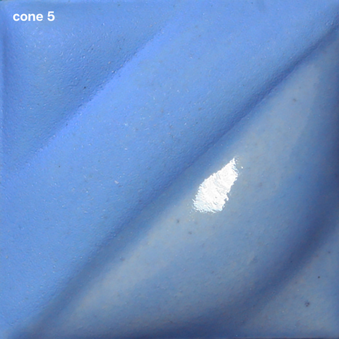 Baby Blue Velvet Underglaze is a soft pastel blue that darkens at cone 5 and becomes a sky blue at cone 10. Amaranth Stoneware Canada.