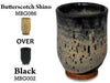 Butterscotch Shino glaze, neutral tone that breaks to dark brown over texture. Amaranth Stoneware Canada."