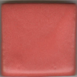 Coral Satin glaze, pinkish red with a buttery surface that doesn’t break or run, perfect for layering. Amaranth Stoneware Canada.