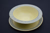 Durable satin yellow glaze, inviting finish that resists staining, crazing, and knife marks. Cadmium free. Amaranth Stoneware Canada.