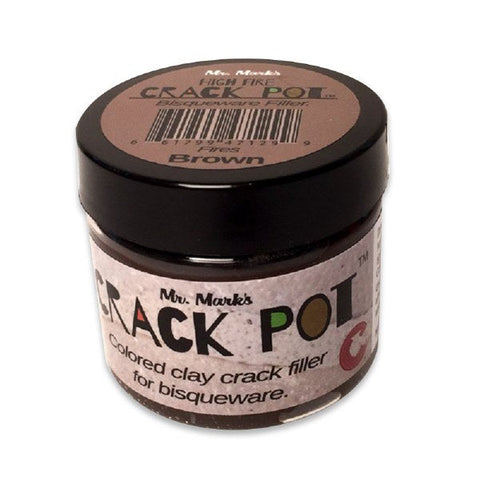 Crack Pot filler is a colored clay for repairing bisqueware cracks, easy to use, and glazeable. Amaranth Stoneware Canada.