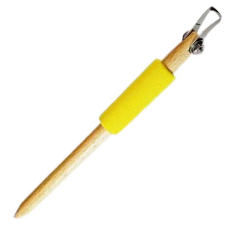 Affordable carving tool with a stainless steel tip for precise lines in leather-hard clay. 6