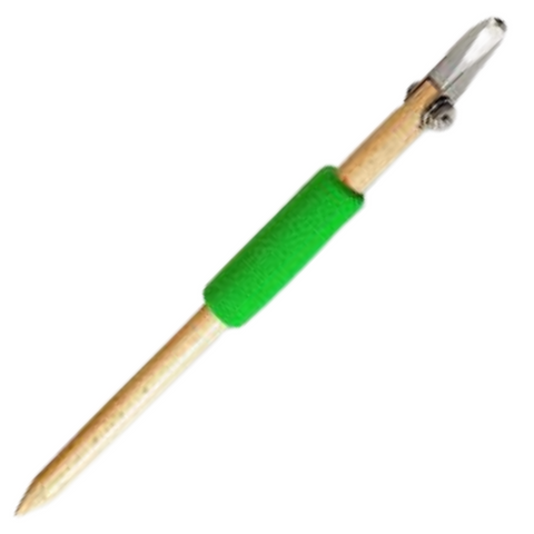 Affordable carving tool with a stainless steel tip for precise lines in leather-hard clay. 6