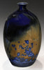 Crystal Lagoon glaze, a dramatic blend of deep cobalt blue where thick and brown where thin, with large blue crystals forming when slow cooled. Amaranth Stoneware Canada.