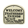 Handcrafted 4x3.5-inch weatherproof stoneware plaques with rustproof 14.5-inch hangers. Handcrafted in Kingston, Ontario at Amaranth Stoneware.