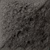 Cone 6: Charcoal-colored, high-texture glaze creating a rough, cratered surface; texture slightly flattens at Cone 10 with no color change. Amaranth Stoneware Canada.