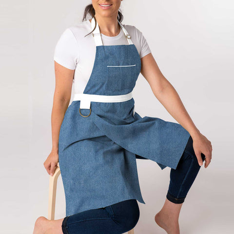 Denim - Split Leg Pottery Apron