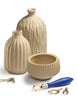 Fluting Tool Set: Create concave textures with 3 interchangeable titanium-coated blades. Includes 1 handle, 3 blade sizes. Amaranth Stoneware Canada.