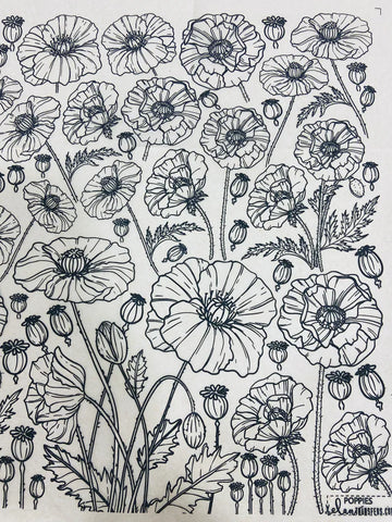 Poppies - Underglaze Transfer Sheet by Elan Pottery