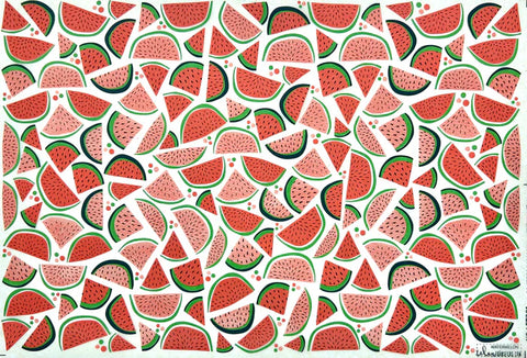 Watermelon (Multi-Coloured) - Underglaze Transfer Sheet by Elan Pottery