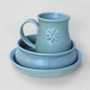 In Bloom collection: speckled clay, satin finish, stoneware inspired by spring blooms and outdoor meals. Handmade in Kingston Ontario at Amaranth Stoneware.