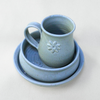 In Bloom collection: speckled clay, satin finish, stoneware inspired by spring blooms and outdoor meals. Handmade in Kingston Ontario at Amaranth Stoneware.