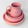 In Bloom collection: speckled clay, satin finish, stoneware inspired by spring blooms and outdoor meals. Handmade in Kingston Ontario at Amaranth Stoneware.