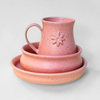 In Bloom collection: speckled clay, satin finish, stoneware inspired by spring blooms and outdoor meals. Handmade in Kingston Ontario at Amaranth Stoneware.