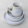 In Bloom collection: speckled clay, satin finish, stoneware inspired by spring blooms and outdoor meals. Handmade in Kingston Ontario at Amaranth Stoneware.