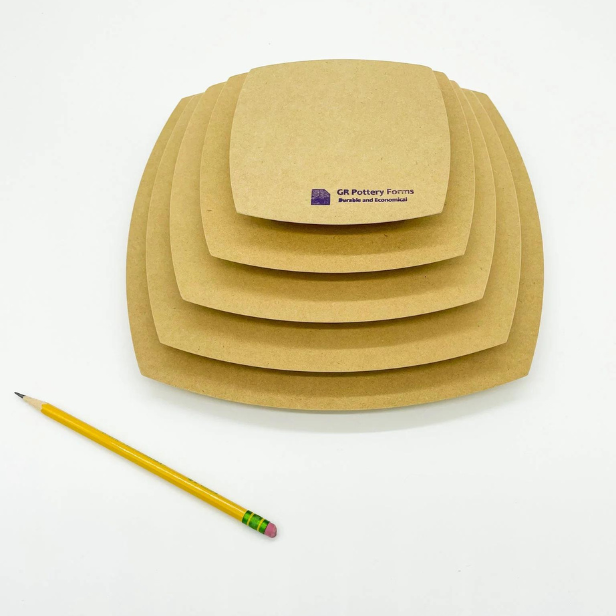 Individual Spherical Squares Wood Drape Molds by GR Pottery Forms