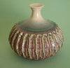 Eggplant glaze, a dynamic finish that transitions from matte purple to glossy green with intense blue crystals when slow-cooled. Amaranth Stoneware Canada."