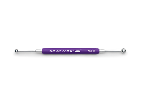 
Large Double-Ended Stylus Tool: Stainless steel balls for creating surface textures, smooth lines, and embossing. Ideal for pottery, clay, metal, and paper. Amaranth Stoneware Canada.