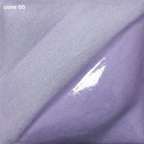 Lavender Velvet Underglaze is a periwinkle color that deepens at Cone 5 and burns out at Cone 10. Clear glaze enhances color. Amaranth Stoneware Canada.