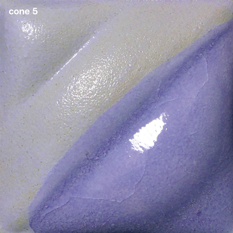Lavender Velvet Underglaze is a periwinkle color that deepens at Cone 5 and burns out at Cone 10. Clear glaze enhances color. Amaranth Stoneware Canada.