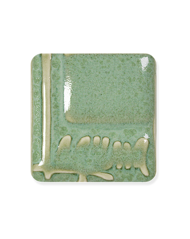 Pale green glaze. Translucent Cream is the base glaze for the Mystic glaze series.