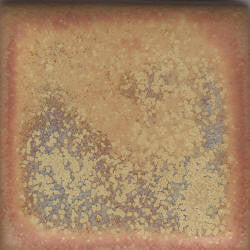A variegated glaze with brown, orange, blue, and gold tones. Alternative to Red Gold. Amaranth Stoneware Canada.