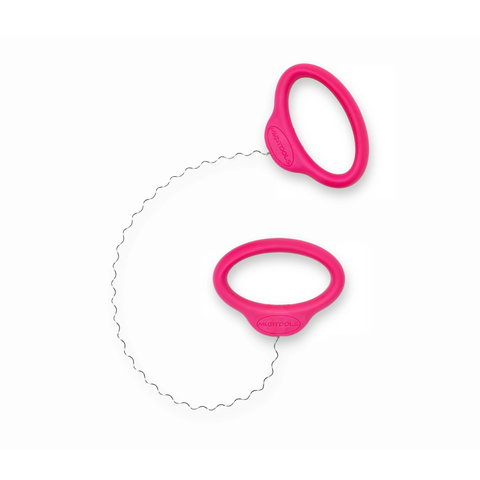 Curly Pink Mudwire cuts clay with flair, creating unique patterns. Durable polymer handles offer a comfortable grip. Amaranth Stoneware Canada.