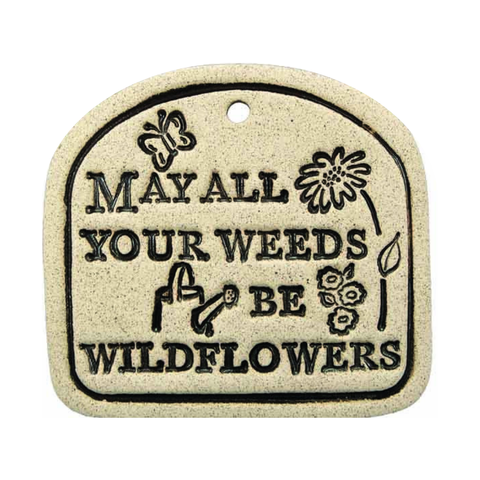 Handcrafted 4x3.5-inch weatherproof stoneware plaques with rustproof 14.5-inch hangers. Handcrafted in Kingston, Ontario at Amaranth Stoneware.