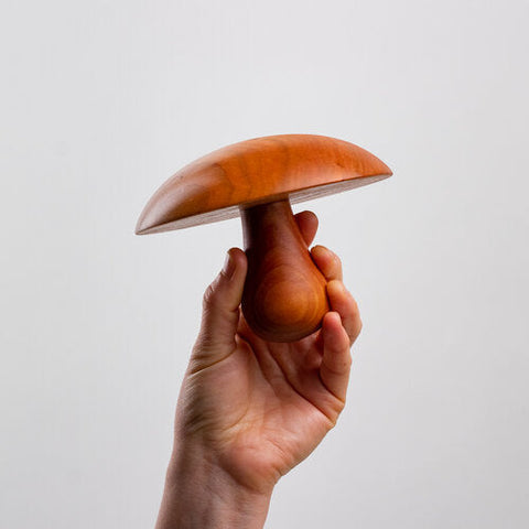 Garrity Mushroom Anvils with 5” diameter head and 2-3” handle, perfect for shaping clay slabs into dishes. Pair with foam or use flat on your table. Anvil handmade from cherry wood in St. Louis, MO. Amaranth Stoneware Canada.